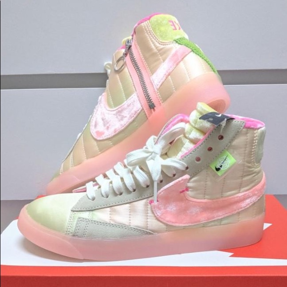 Nike W Blazer Mid Rebel Spring Festival coconut milk/pink tint size us size 6.5